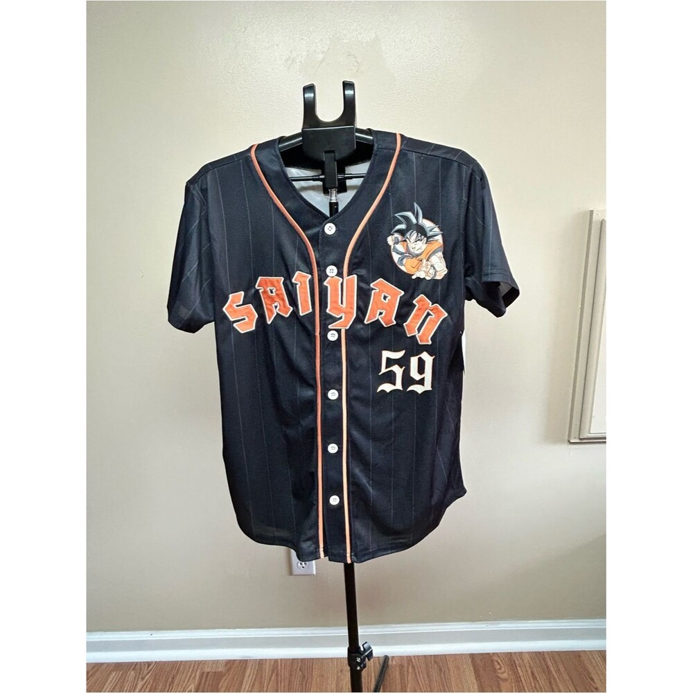 Dragon Ball Z Saiyan Goku Baseball Jersey Button Up Anime Shirt NWT Men's Medium - Picture 2 of 8